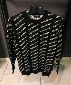 BB Unisex Allover Logo Jacquard Knit Crewneck