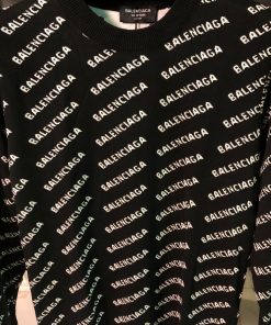 Alternative view of BB Unisex Allover Logo Jacquard Knit Crewneck