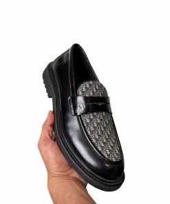 Alternative view of DR Oblique Leather Penny Loafers Black