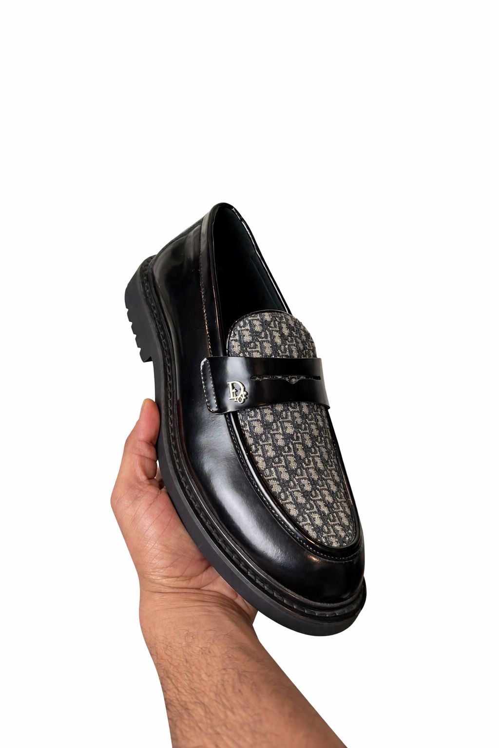 DR Oblique Leather Penny Loafers Black - Image 2