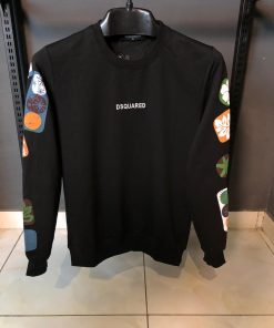 DSQ2 Graphic Sleeve Black Sweatshirt