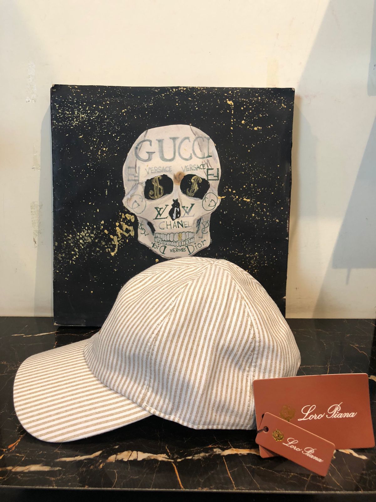 LP Inspired Seersucker Baseball Bright Brown Cap - Image 2