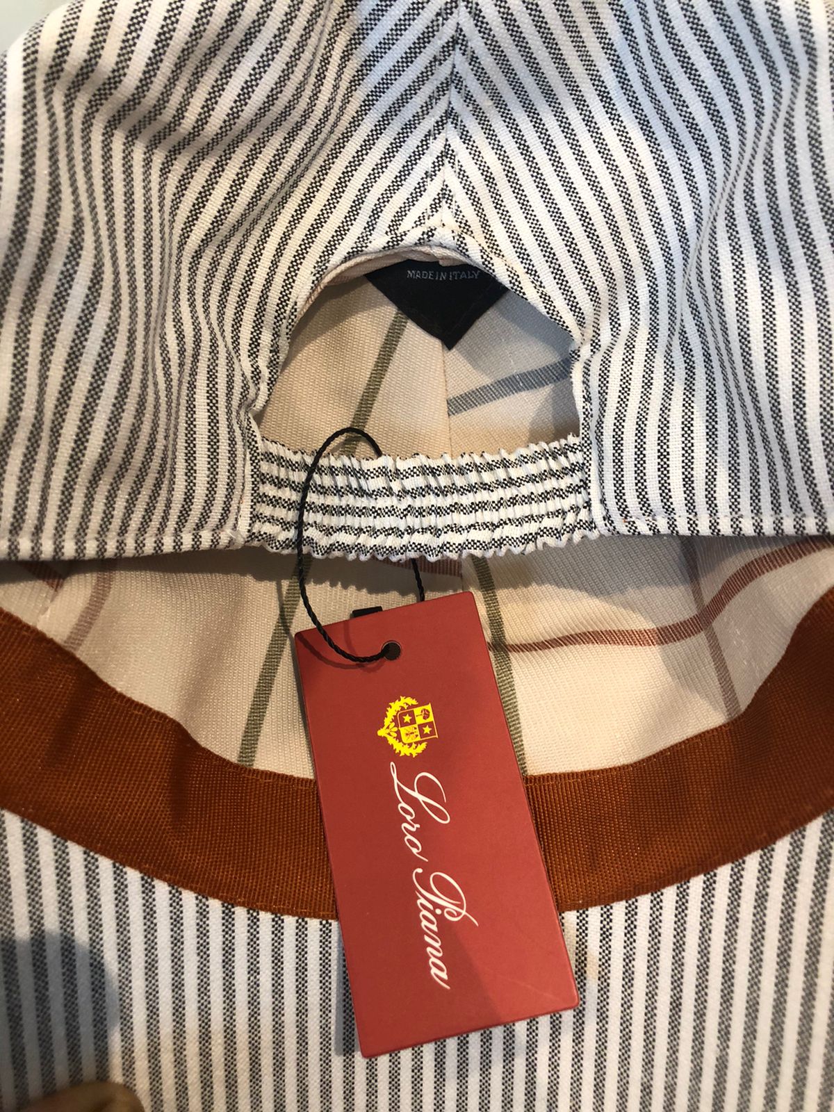 LP Inspired Seersucker Baseball Bright Brown Cap - Image 3