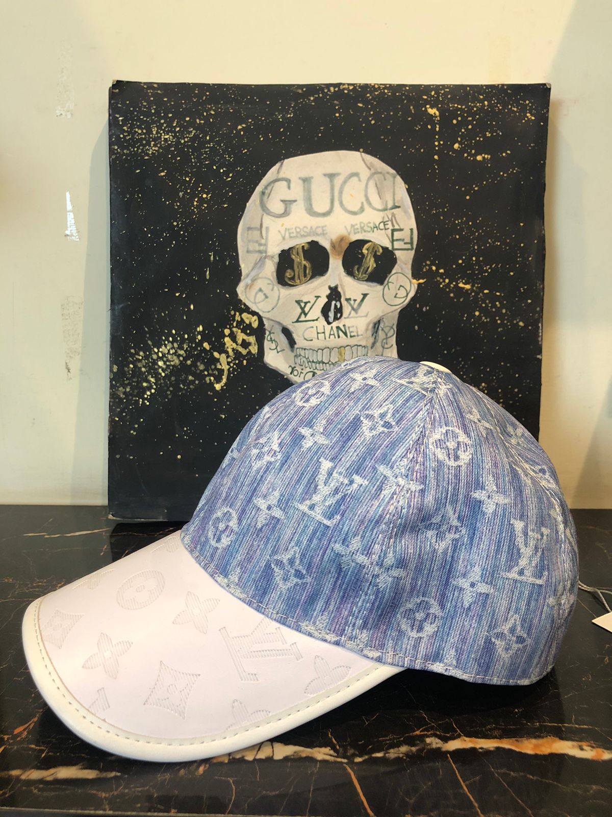 Louis V Dual Tone Monogram Light Blue White - Image 2