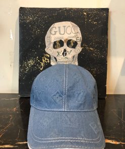 Louis V Embossed Denim Blue Cap
