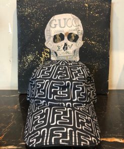 FF Geometric Monogram Print Black White Cap