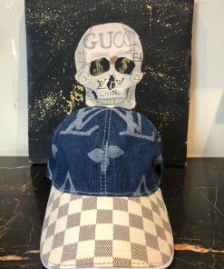 Louis V Monogram Denim Checkered Brim Cap