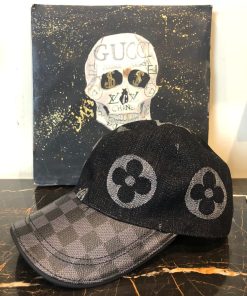 Alternative view of Louis V Inspired Monogram Jacquard Bold Black Cap