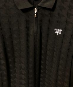 Alternative view of PD Milano Textured Knit Quarter Zip Polo