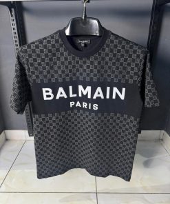 BLM Paris Monogram Logo Print Cotton T Shirt