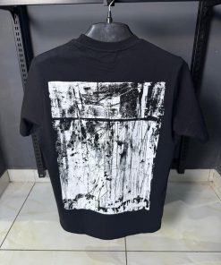 Alternative view of OFFW Logo Paint Splatter Graphic Black T Shirt