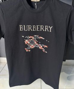 Alternative view of BR EKD Pixelated Check Logo Cotton T Shirt Black