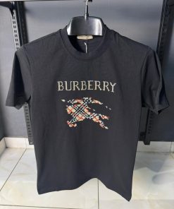 BR EKD Pixelated Check Logo Cotton T Shirt Black