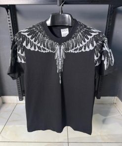 MB Wings Wings Graphic Cotton Black T Shirt