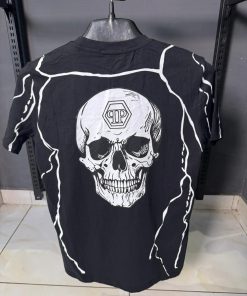 Alternative view of Philipp P Marble Lightning Skull Graphic T Shirt