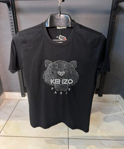 KNZ Paris Embroidered Tiger Crest Cotton T Shirt