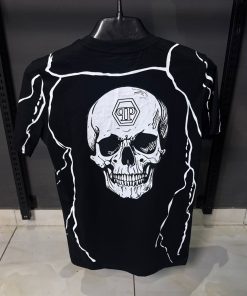 Alternative view of Philipp P Marble Lightning Skull Graphic T Shirt