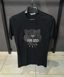 KNZ Paris Embroidered Tiger Crest Cotton T Shirt