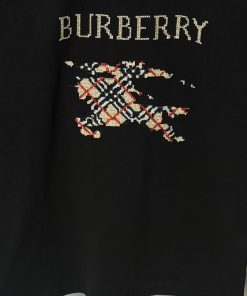 Alternative view of BR EKD Pixelated Check Logo Cotton T Shirt Black