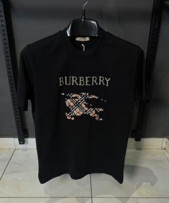 BR EKD Pixelated Check Logo Cotton T Shirt Black