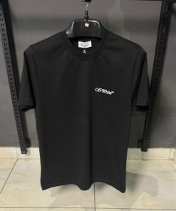 Alternative view of OFFW Logo Paint Splatter Graphic Black T Shirt