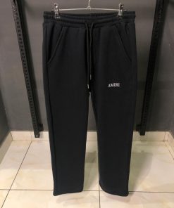 AR Essential Logo Black Cotton Sweatpants