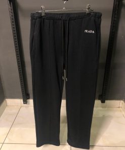 PD Essential Black Cotton Sweatpants with Logo