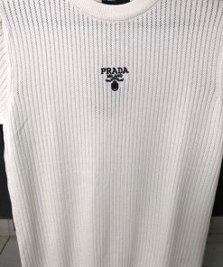 Alternative view of PD White Ribbed Knit Contrast Trim T Shirt