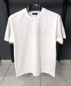 PD White Porter Embroidered Logo Distressed T Shirt