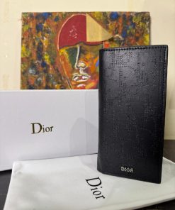 DR Black Oblique Galaxy Leather Long Wallet