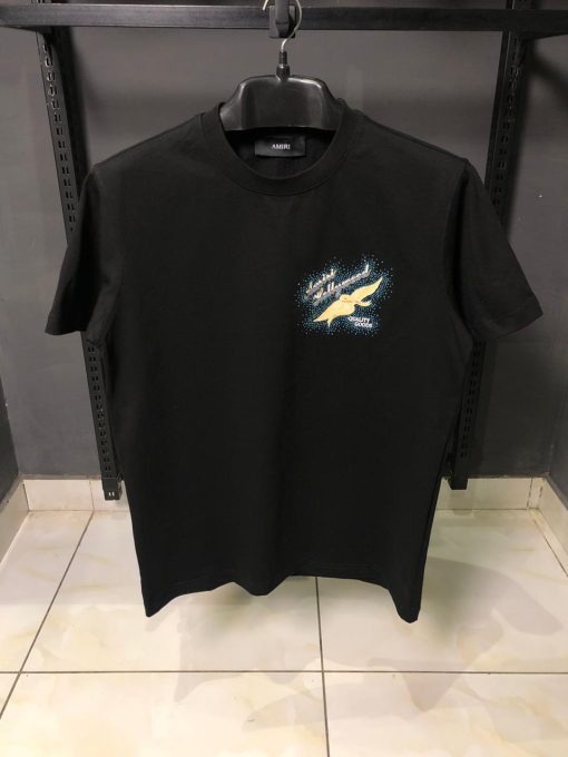 Amiri Black Crystal Wing Graphic T Shirt - Image 2