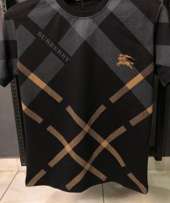 Alternative view of Burberry Dark Charcoal Check Mesh / Cotton Oversized T-Shirt